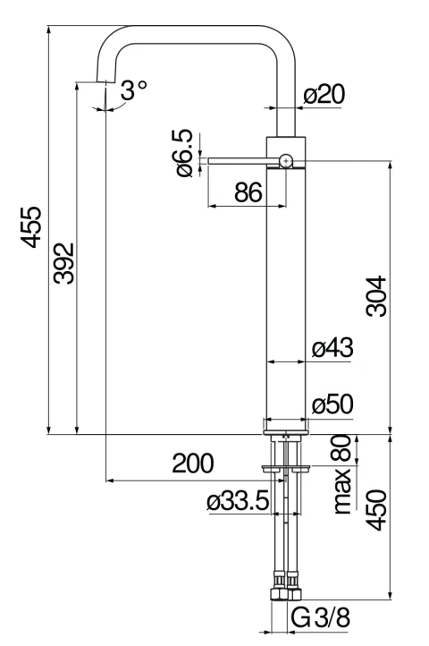 Смеситель для раковины Nobili Velis без донного клапана VE125128/3CR