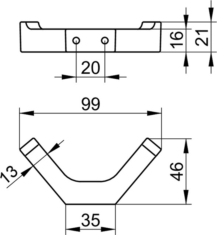Крючок для полотенца двойной KEUCO EDITION 11 хром черный шлифованный 11115130000