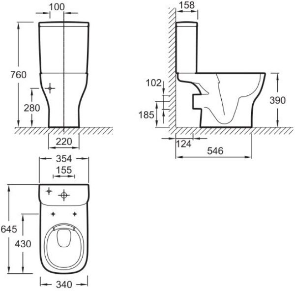 Чаша напольного унитаза Jacob Delafon Struktura Rimless белая UJAJ102-WTE