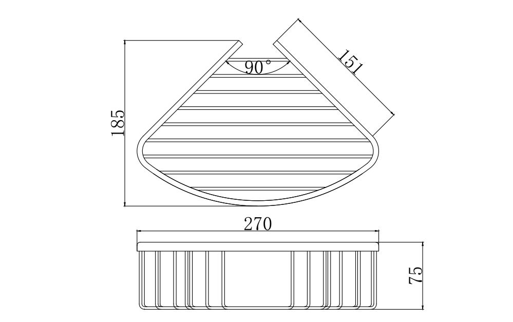 Полка угловая Aquanet ВЕГА матовый черный AQ4006MB