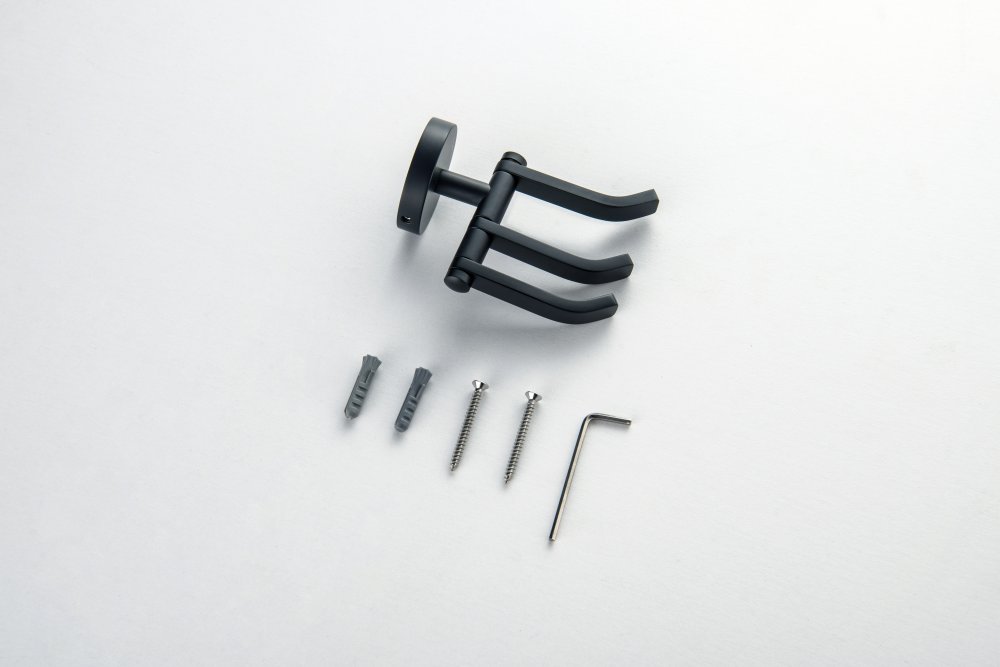 Крючок тройной Aquanet БЕТТА матовый черный AQ4632MB