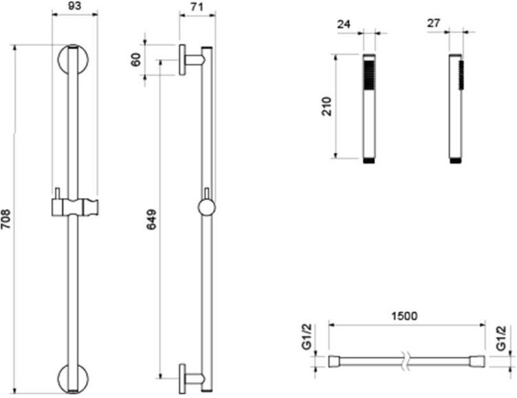 Набор смесителей 3 в 1 Aquanet Европа AQ1331CR (AQ1310CR+AQ1360CR+AQ2012CR) AQ1331CR