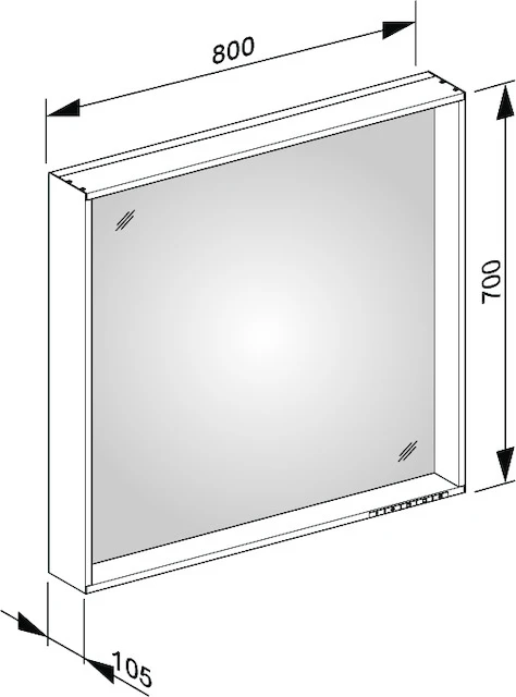Зеркало с подсветкой KEUCO PLAN 800x700 мм кашемир 33097182500