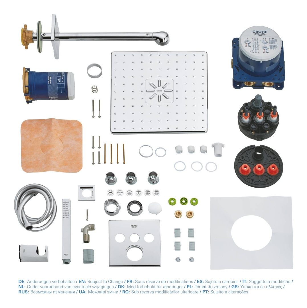 Душевая система с термостатом Grohe Grohtherm SmartControl и верхним душем Rainshower SmartActive Cube 310 хром 34712000