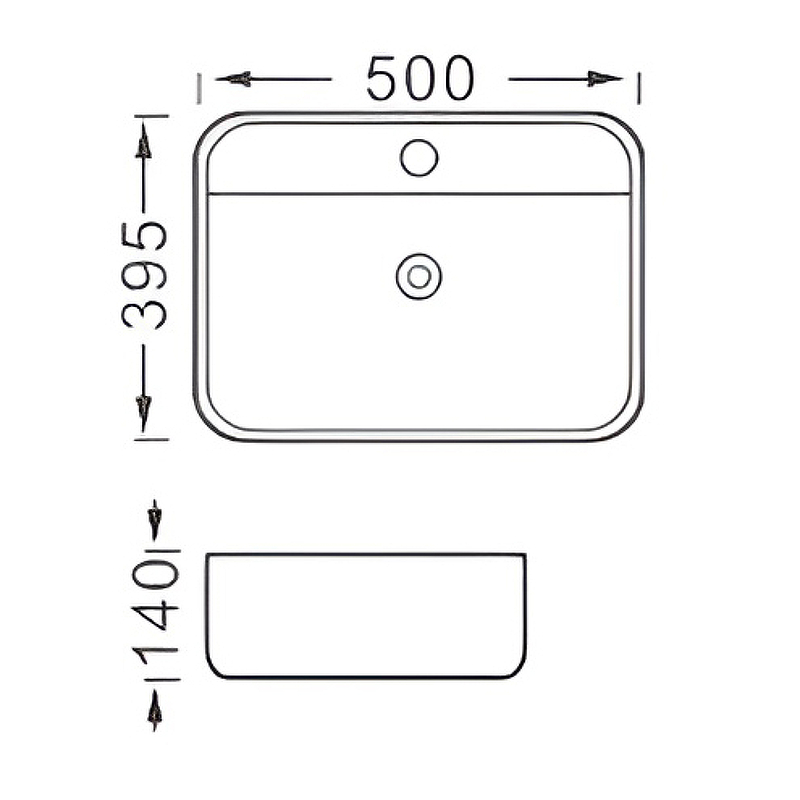 Раковина накладная AQUATON Вега 500x395x140 мм матовый белый AQ5506-MW