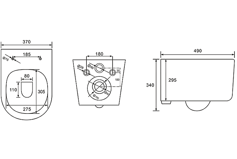 Комплект инсталляции 4 в 1 AQUATEK МИЯ с унитазом AQ2004-00 и сиденьем soft-close INS-0000012/KKI-0000002/KDI-0000022/AQ2004-00