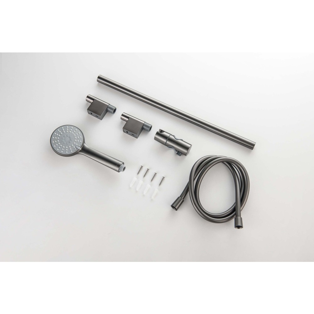 Душевой гарнитур Aquanet Бетта 3jet 65 см оружейная сталь AQ2017BGM