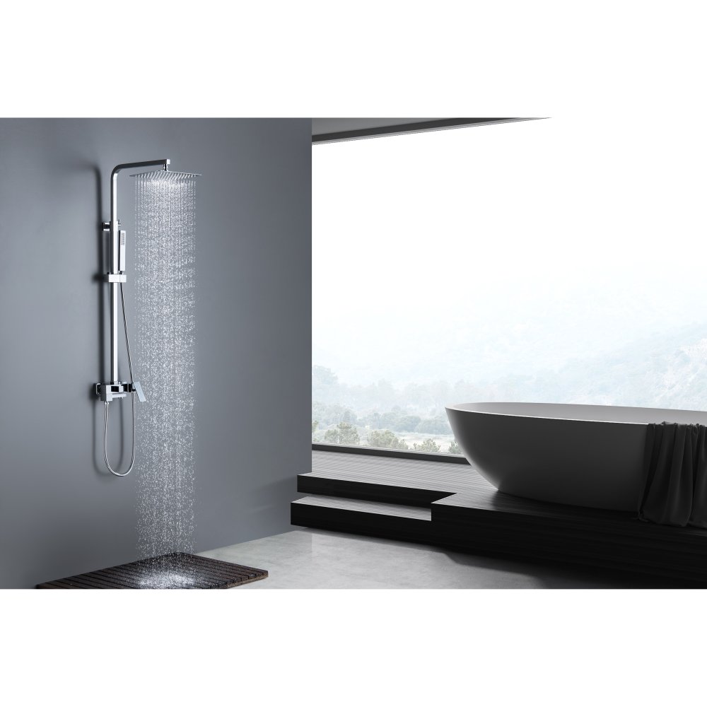 Душевая система Aquanet Либра AQ2640CR со смесителем для ванны 300х200 мм хром AQ2640CR