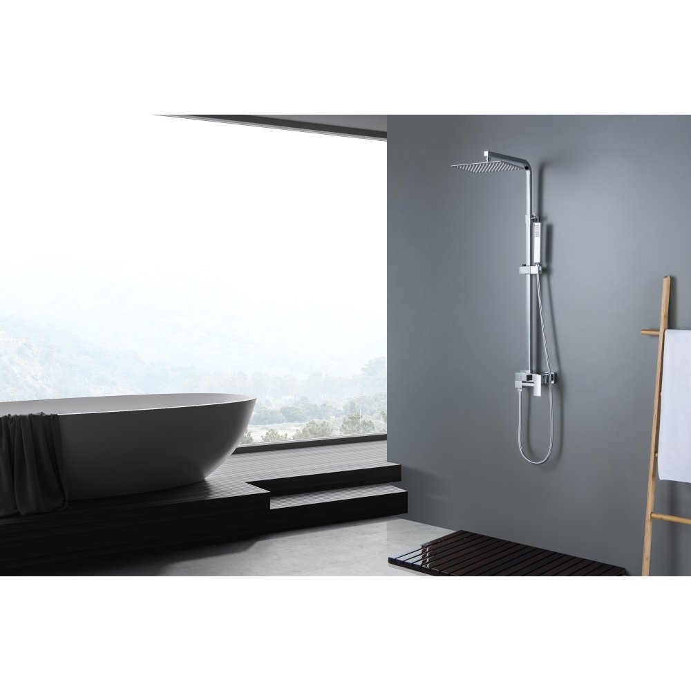 Душевая система Aquanet Либра AQ2640CR со смесителем для ванны 300х200 мм хром AQ2640CR