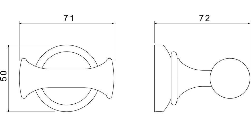 Крючок для ванной двойной Aquatek Классик матовый черный AQ4502MB