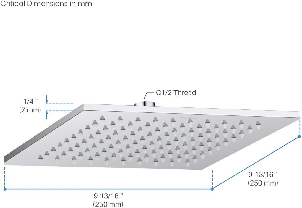 Верхний душ Aquanet AQ2076CR квадратный 250х250х7 мм хром AQ2076CR