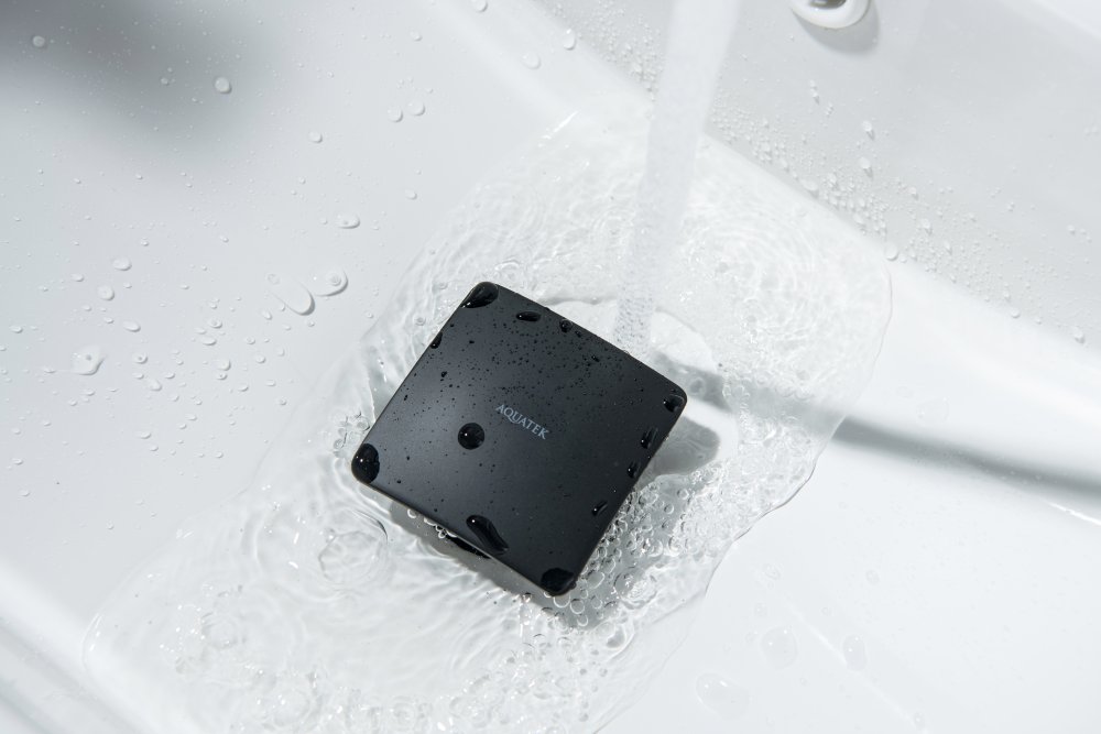 Донный клапан Aquatek Push-open с переливом квадратная крышка матовый черный AQ6004MB