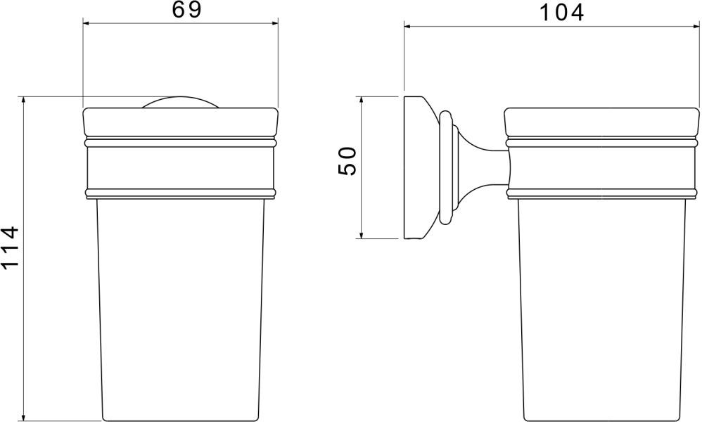 Стакан с держателем Aquanet Классик хром AQ4527CR