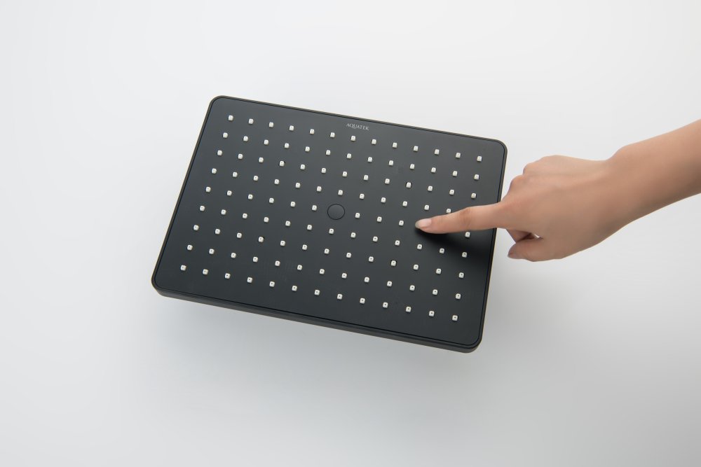 Верхний душ прямоугольный Aquanet 260x188x68 мм матовый черный AQ2087MB