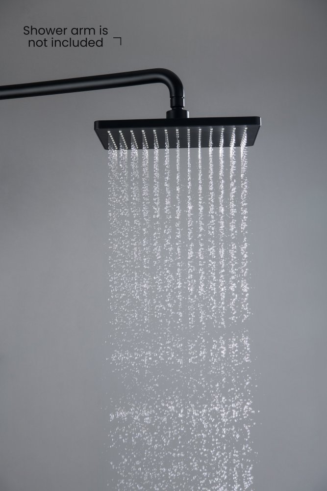 Верхний душ прямоугольный Aquanet 260x188x68 мм матовый черный AQ2087MB