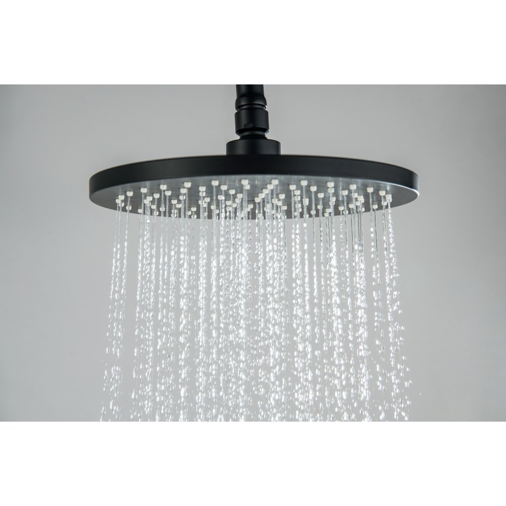 Душевая система со смесителем для ванны Aquanet Бетта 220 мм матовый черный AQ2140MB