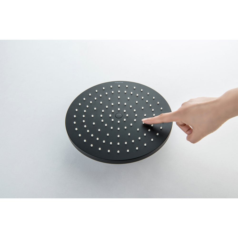 Душевая система со смесителем для ванны Aquanet Бетта 220 мм матовый черный AQ2140MB