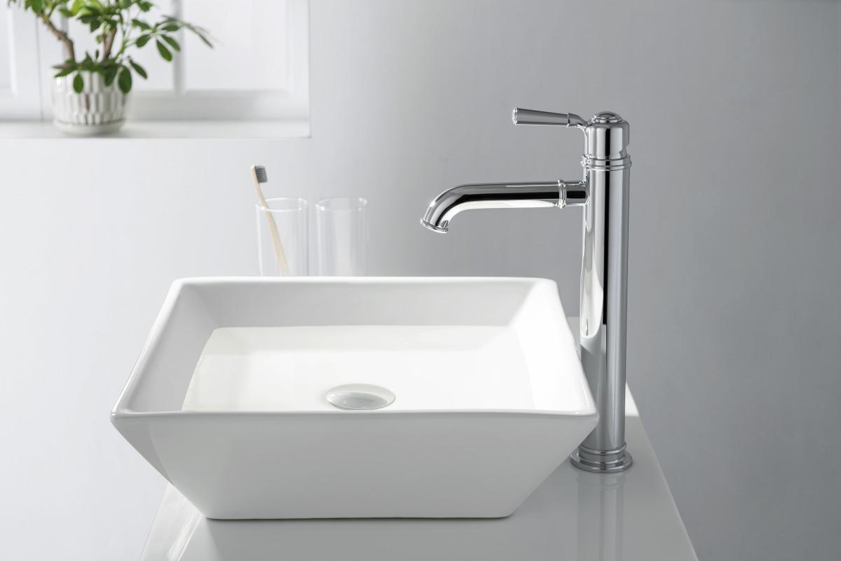 Смеситель для раковины высокий Aquanet КЛАССИК 235 мм без донного клапана хром AQ1504CR