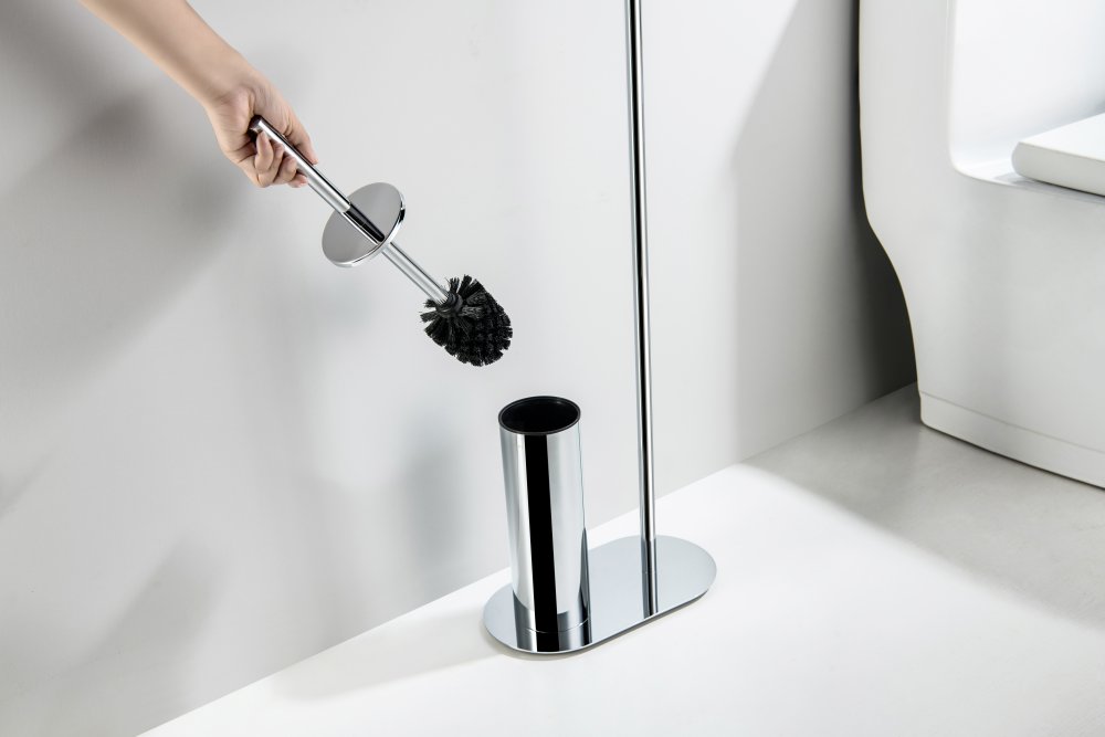 Стойка напольная с ершиком и держателем туалетной бумаги Aquanet Оберон хром AQ4231CR