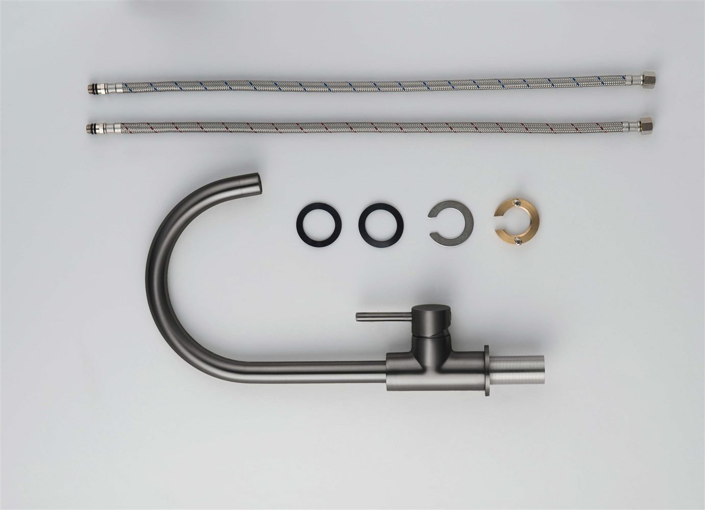 Смеситель для кухни Aquanet Европа оружейная сталь AQ1382BGM