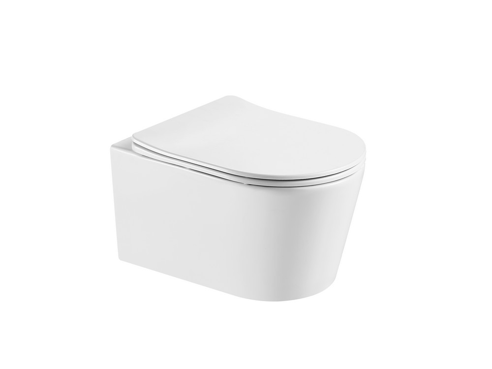 Унитаз подвесной безободковый Aquanet Оберон Tornado 531х360х344 мм сиденье микролифт AQ1363WT-00