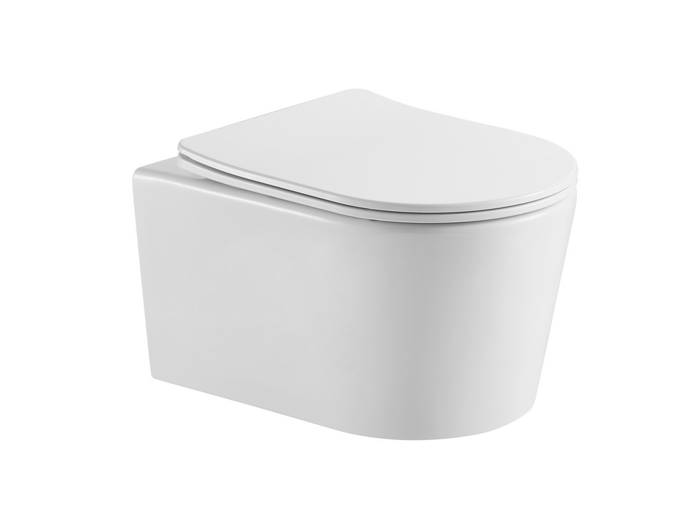 Унитаз подвесной безободковый Aquanet Оберон Tornado 531х360х344 мм сиденье микролифт AQ1363WT-00