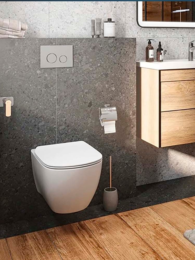 Унитаз подвесной безободковый Aquanet Оберон Tornado 531х360х344 мм сиденье микролифт AQ1363WT-00