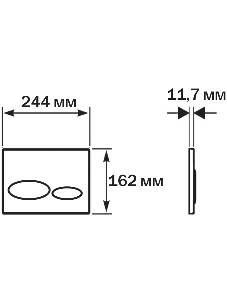 Панель смыва KDI GLA Белый глянец 162x244 мм KDI-0000071