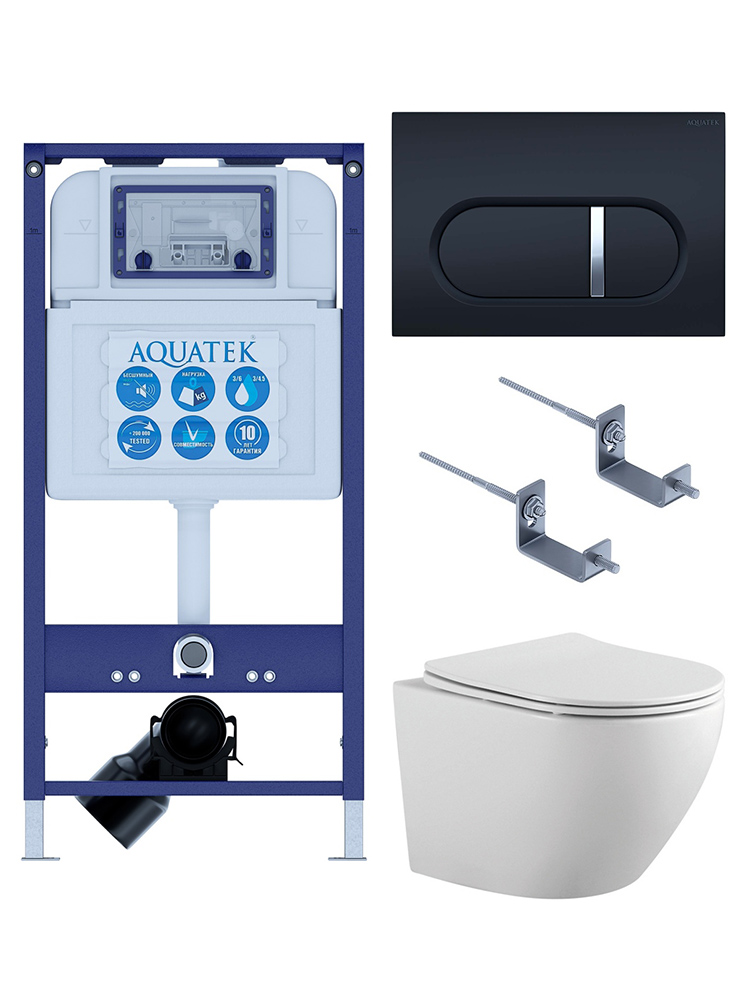 Комплект инсталляции 4 в 1 AQUATEK Европа с унитазом AQ1901-00 и клавишей KDI-0000045 SET AQUATEK ЕВРОПА-045 4в1