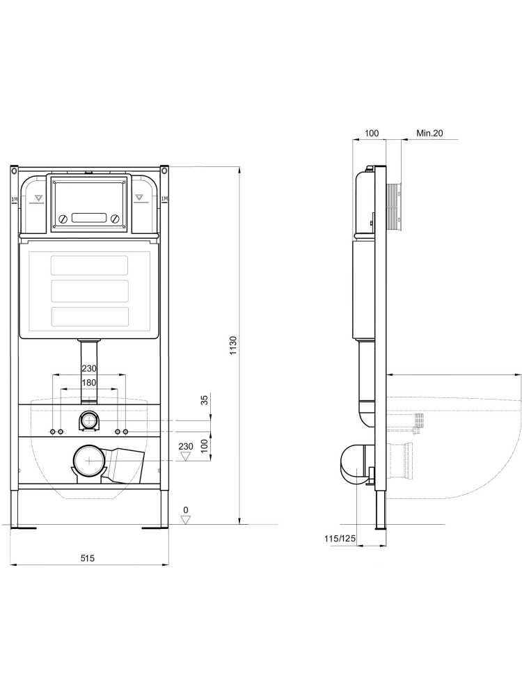 Комплект инсталляции 4 в 1 AQUATEK Европа с унитазом AQ1901-00 и клавишей KDI-0000042 SET AQUATEK ЕВРОПА-042 4в1