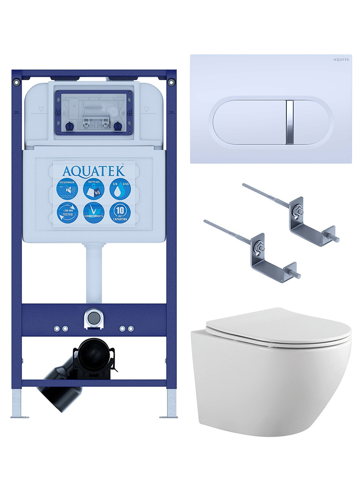 Комплект инсталляции 4 в 1 AQUATEK Европа с унитазом AQ1901-00 и клавишей KDI-0000042 SET AQUATEK ЕВРОПА-042 4в1