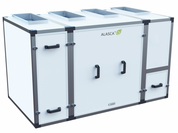 R2000V AC E 1~, Вентиляционная установка Alasca R приточно-вытяжная с энтальпийным пластинчатым рекуператором