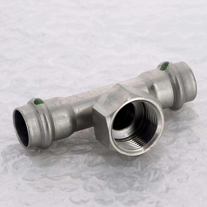 Тройник пресс Sanpress Inox Viega нержавеющая сталь 18х3/4х18 мм ВР 437169