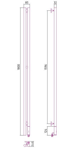 Полотенцесушитель электрический Сунержа Нюанс 8.5х180 см правый состаренная бронза 05-0543-1853