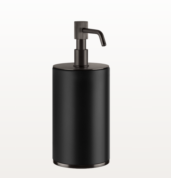Дозатор для жидкого мыла, Gessi, VENTI20, шгв 75-97-199, цвет дозатора/колбы-Black Metal Brushed PVD/черный