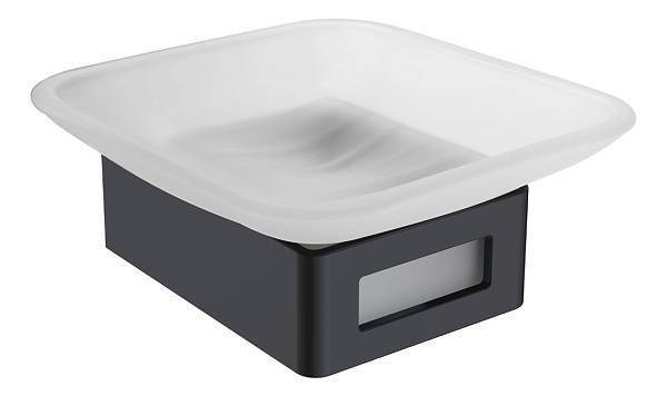 Мыльница подвесная Boheme Q квадратная хром/черный 10943-CR-B