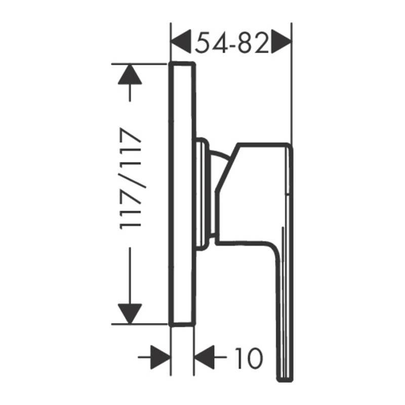 Смеситель для душа hansgrohe Vernis Shape скрытого монтажа (для 13620180) хром 71658000
