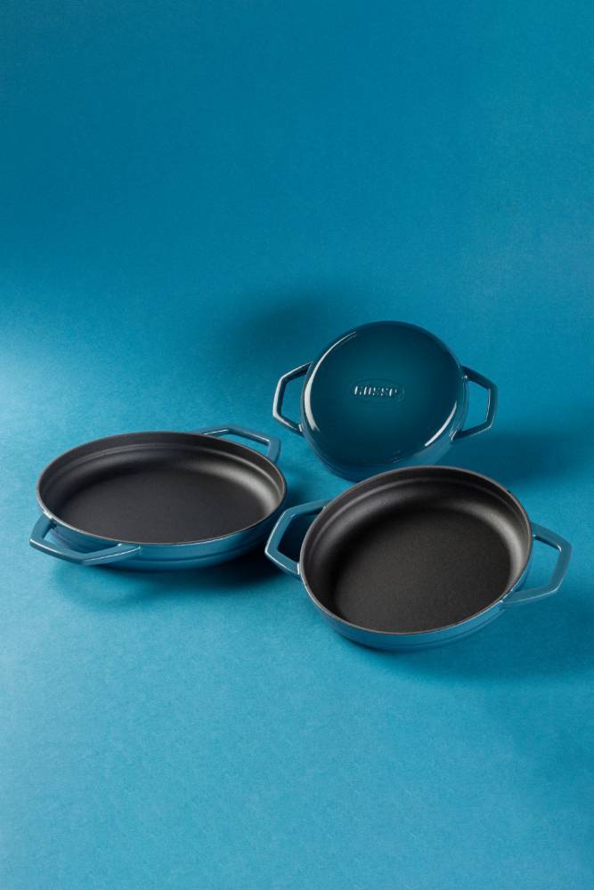 Сковорода с двумя ручками Hascevher KTV 22 см Blue A628022