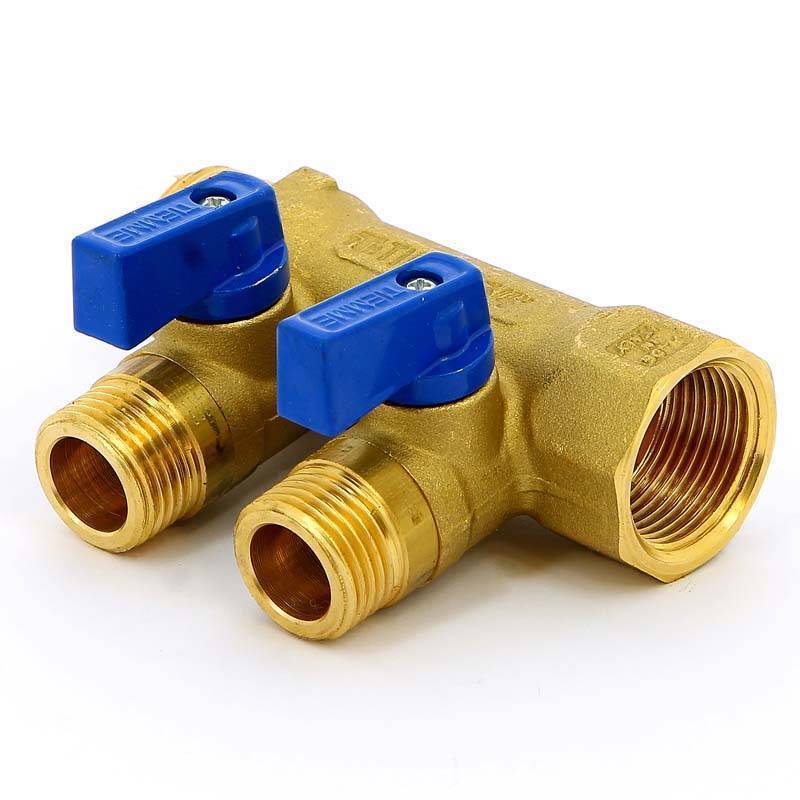 Коллектор с отсечными кранами Tiemme 1820 3/4х1/2 2 выхода 36 мм 1820022