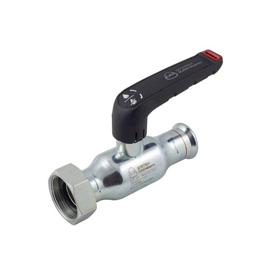 Кран шаровой пресс KAN-therm Steel 22 мм x 3/4 с накидной гайкой оцинкованная сталь 1509278009