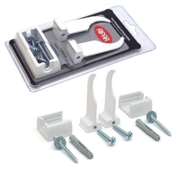 Кронштейны для радиаторов Rifar регулируемые белые комплект 2 шт. RAdSA01 RAL 9016