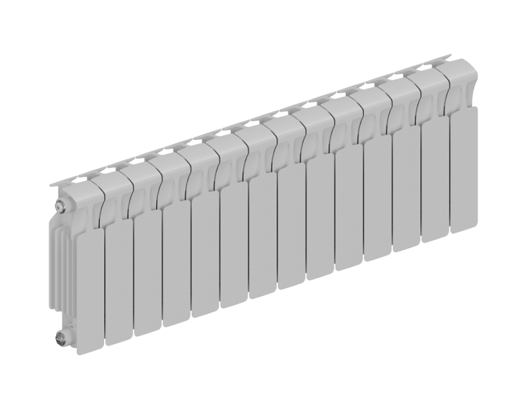 Радиатор биметаллический RIFAR MONOLIT 300 14 секций боковое подключение RAL 9016 MN-300-14