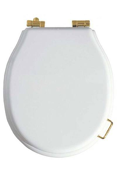 Сиденье для унитаза Boheme Vogue микролифт белое петли золото 906-W-G