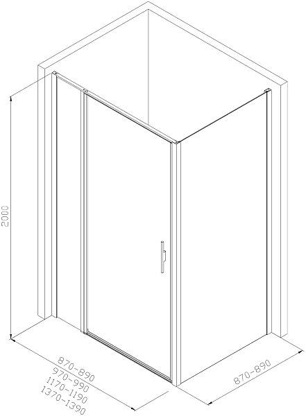 Душевой уголок Allen Brau Priority 90x90 см черный матовый браш 3.31003.BBA/3.31018.BBA