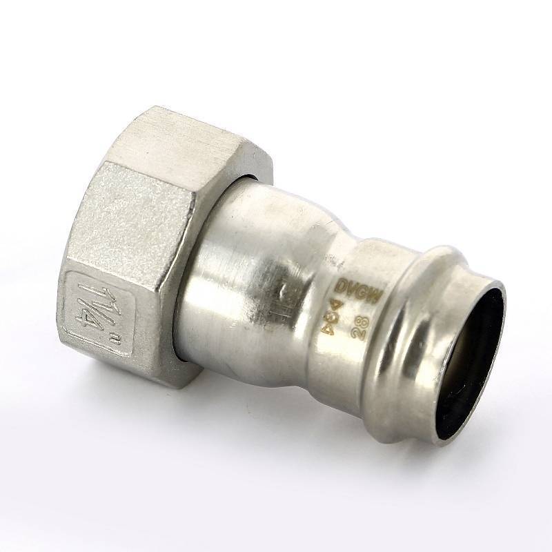 Муфта В-пресс IBP >B< Press Inox с накидной гайкой 28 мм x 1 1/4 нержавеющая сталь PS4355 0281000