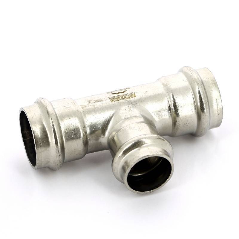 Тройник пресс IBP >B< Press Inox 28х22х28 мм нержавеющая сталь PS5130 0282228