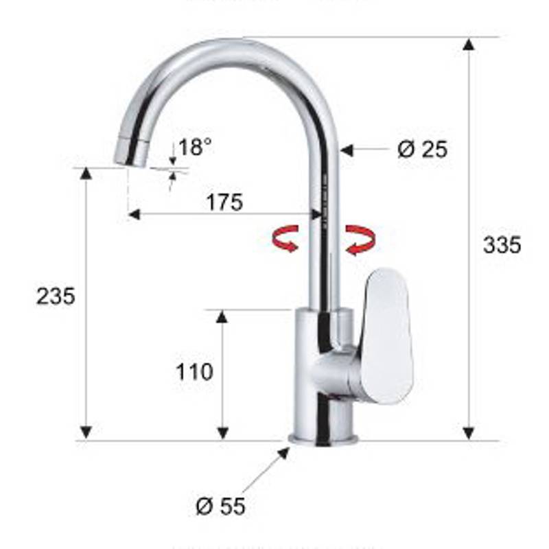 Смеситель для кухни Remer Class Line хром L72