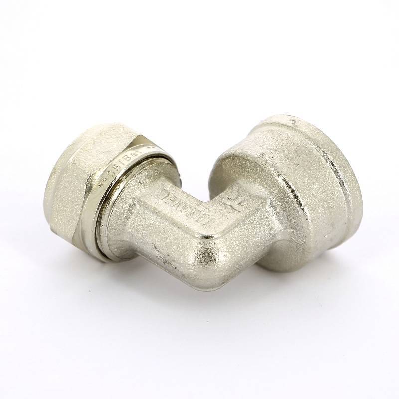 Угольник обжимной Tiemme 20х3/4 внутренняя резьба никелированный 1600023