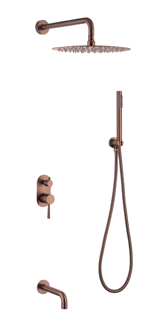 Душевой комплект встраиваемый Boheme Uno с изливом copper brushed 464-2-CB