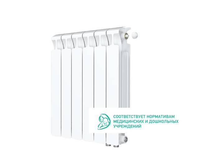 Радиатор биметаллический RIFAR Monolit Ventil 500 6 секций нижнее правое подключение RMV50006R